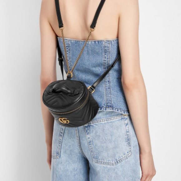 Gucci GG Marmont Matelasse Mini Backpack in Black NEW WITH DUSTBAG main image 14